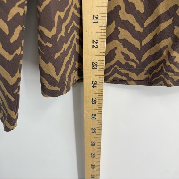J. McLaughlin Brown Zebra Print Bedford Catalina Quarter Zip Pullover Top L - Picture 5 of 7